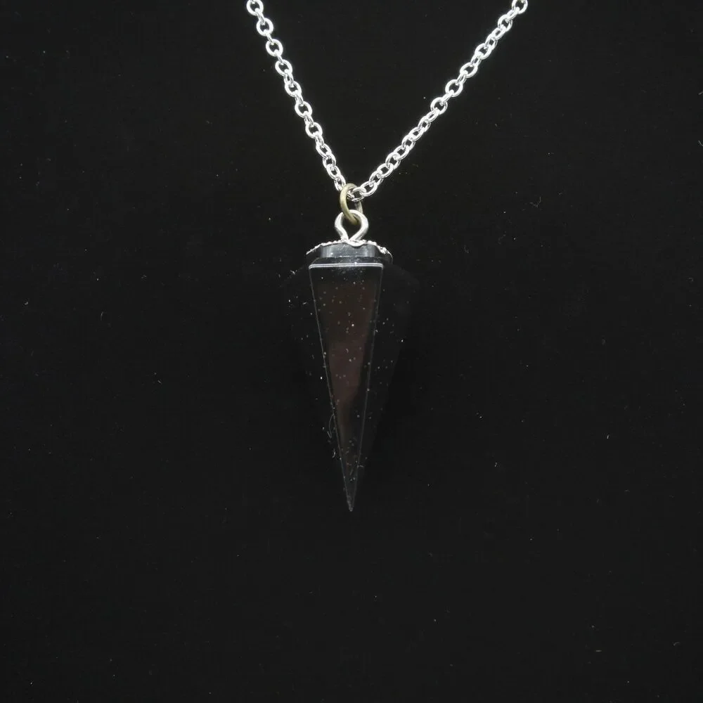 Black Pendulum Pendant Necklace